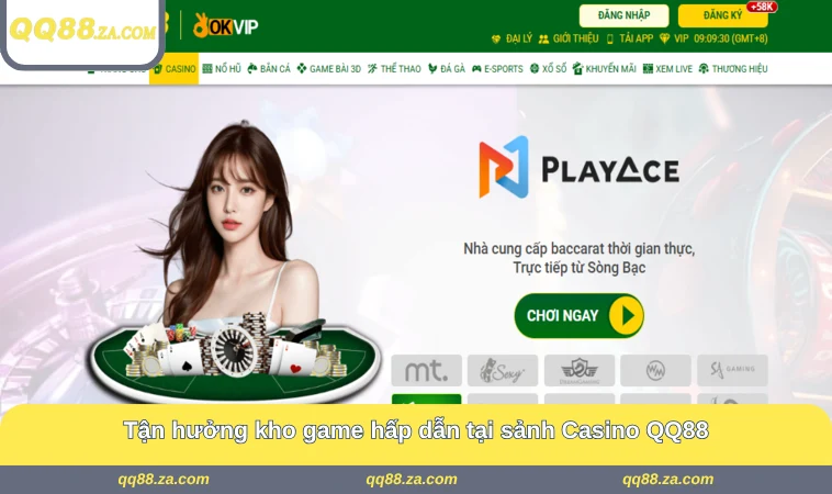 Tận hưởng kho game hấp dẫn tại sảnh Casino QQ88