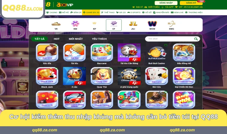 Đại Lý QQ88 2 Cơ hội kiếm thêm thu nhập khủng mà không cần bỏ tiền túi tại QQ88