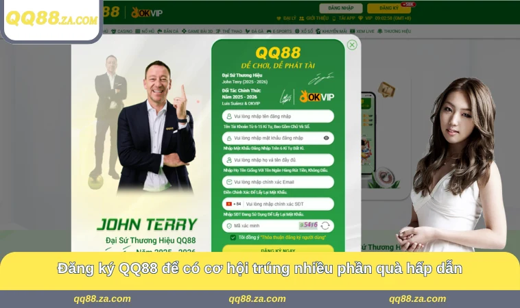 Đăng ký QQ88 để có cơ hội trúng nhiều phần quà hấp dẫn