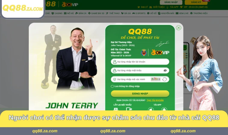 Người chơi có thể nhận được sự chăm sóc chu đáo từ nhà cái QQ88