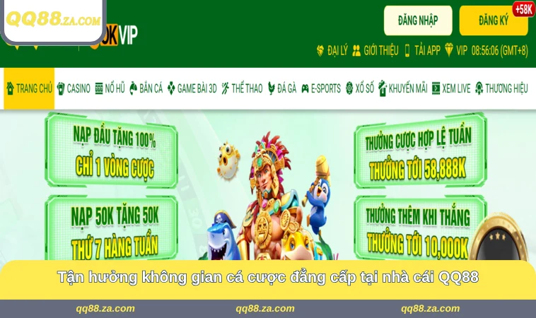 Giới Thiệu QQ88 1 Tận hưởng không gian cá cược đẳng cấp tại nhà cái QQ88
