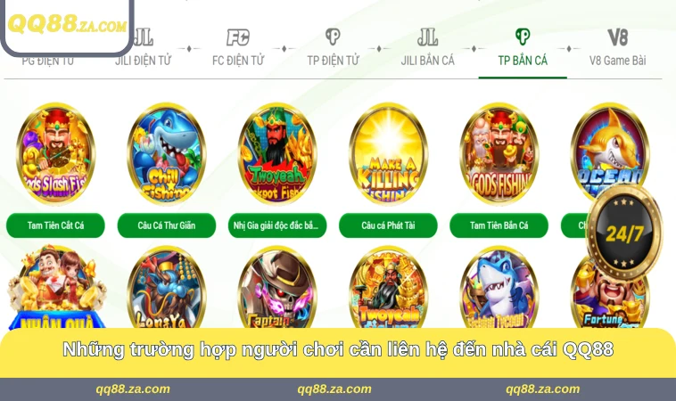 Liên Hệ QQ88 1 Những trường hợp người chơi cần liên hệ đến nhà cái QQ88