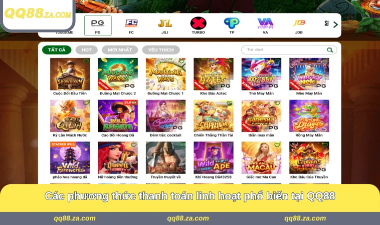 Các phương thức thanh toán linh hoạt phổ biến tại QQ88