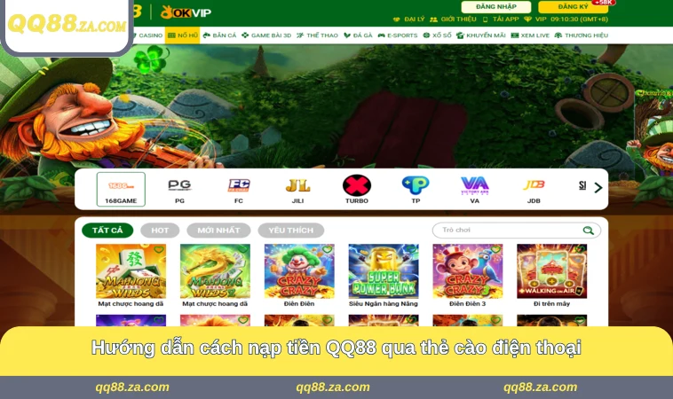 Hướng dẫn cách nạp tiền QQ88 qua thẻ cào điện thoại