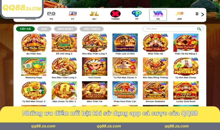 Những ưu điểm nổi bật khi sử dụng app cá cược của QQ88